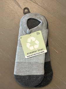 2 Paar Unisex Sneaker Liner Socken - grau aus recycelten Fasern - Bild 1 von 2