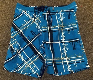 Brand New With Tags Maui & Sons Trunks Size 38 Board Swim Shorts Blue Pocket - Picture 1 of 5