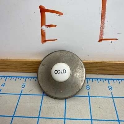 Par De Colección Grifo Fregadero De Porcelana Cromo Frío Manija Giratoria Perilla Redonda Foto 1 de 4