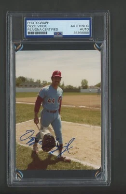 Ozzie Virgil Autographed Vintage 3x5" Snapshot Photo PSA/DNA Encased - Image 1 of 2