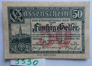 RARE LOWER AUSTRIA - STADTGEMEINDE WIEN - 50 Heller - JPR 1183 - VARIETIES - Picture 1 of 3