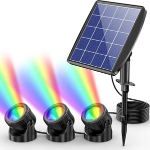 Solar Pond Lights, RGB Multi-Color Pond Lights Waterproof IP68, Underwater Light - Picture 1 of 12