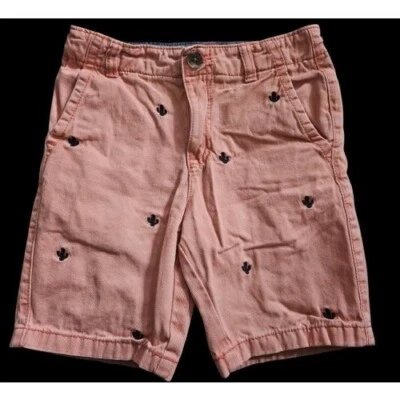 * Pantalones Cortos Chinos GYMBOREE Coral Estampado Cactus Niños Talla 6 Cintura Ajustable Foto 1 de 4