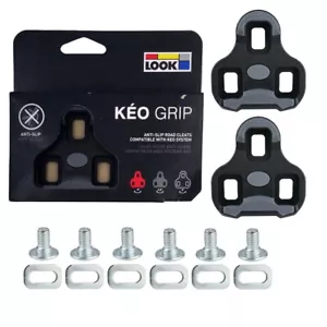 1x LOOK KEO Grip New Anti-Slip Road Bike Cleats Bicycle Pedals Black 0˚ Float - Picture 1 of 4