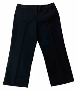 Ann Taylor Outlet Signature Capri Pant Black Cuffed Trouser Style Stretch Size 4 - Picture 1 of 10