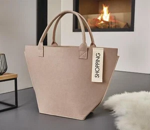 Filz Einkaufs Tasche Shopper beige groß Damen Shopping Bag Schulter Trage Beutel - Bild 1 von 4