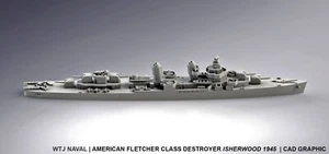 3x 1:2400 USS Isherwood 1945 - Picture 1 of 1