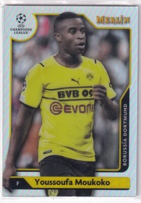 Topps Merlin Chrome Football CL 21/22 No. 43 Youssoufa Moukoko Rookie Refractor - Image 1 of 2