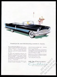 1955 Packard Caribbean convertible black and turquiose blue car art vintage ad - Picture 1 of 1