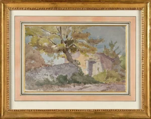SEHR SCHÖNES AQUARELL LANDSCHAFT IM GESCHMACK VON HENRI JOSEPH HARPIGNIES? (11) - Bild 1 von 13