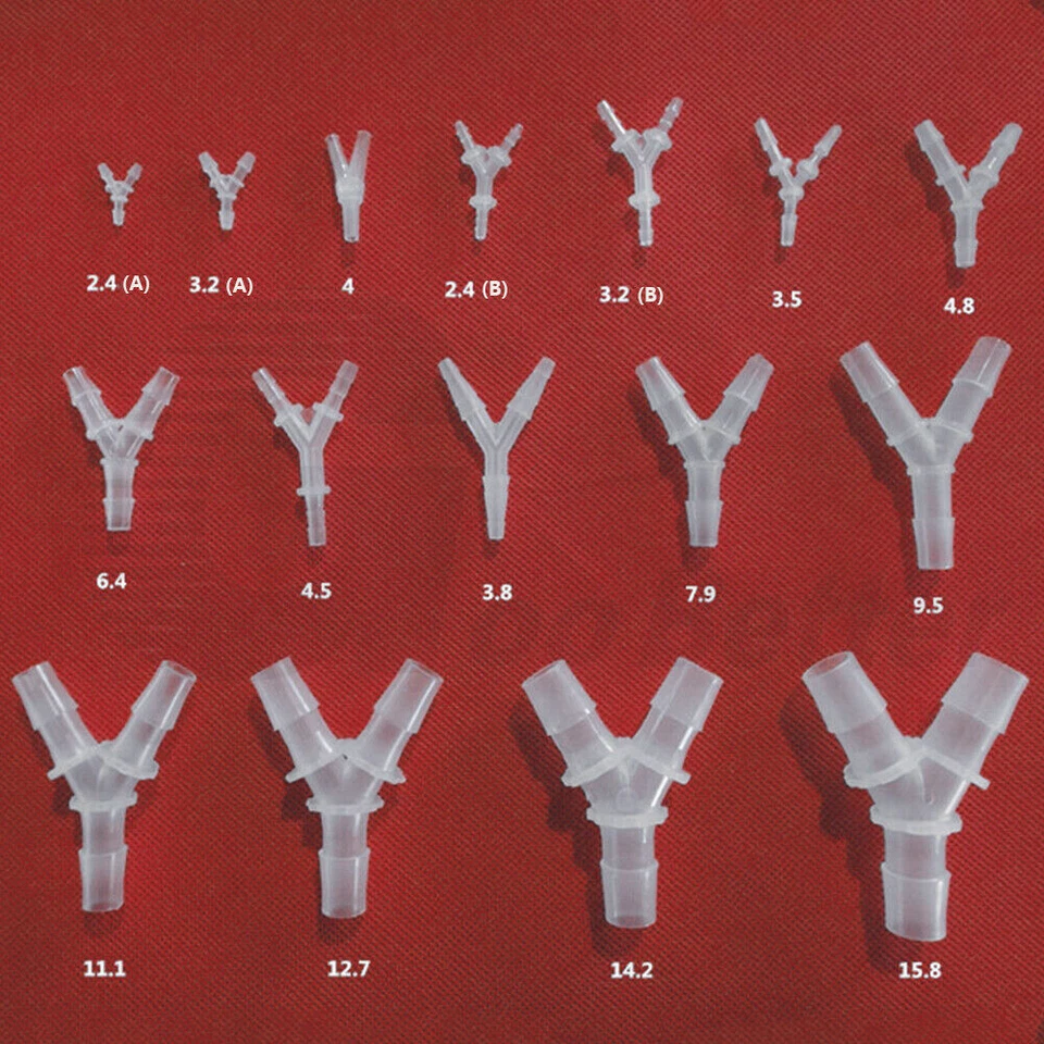 2.4-15.8毫米塑料带刺连接器Y片管管软管连接件3路分离器 — 第 1/1 张图片