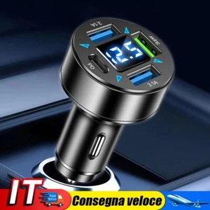 4-Port Blue Light Quick Charge Adapter USB PD 66W Car Charger for iPhone Samsung - Zdjęcie 1 z 24