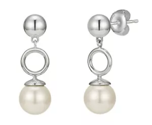 J.Estina Verona Perlina Earrings JJVEEI9AS740SW000 Silver 925 Swarovski Pearl - Picture 1 of 5