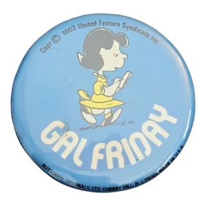 Vintage Lucy 1952 Peanuts Gal Friday Pinback Button Pin - Bild 1 von 4