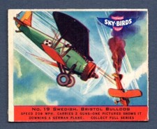 SWEDISH BRISTOL BULLDOG 1941 GOUDEY R137 SKY BIRDS #19 EX OR VG-EX+ NO CREASES