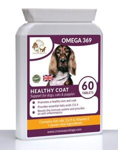 Omega 3,6 & 9 + Vitamin E High Strength Formulated for Dogs & Cats (60 Gels)