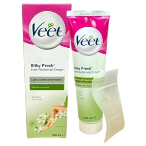 Veet Silky Fresh Hair Removal Cream for Dry Skin Long Lasting Soomthness - 100ml - Picture 1 of 1