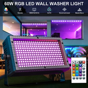 Luce di lavaggio parete 120 W RGBW 288 LED strobo DMX palco DJ fascio luce festa spettacolo luce - Foto 1 di 5