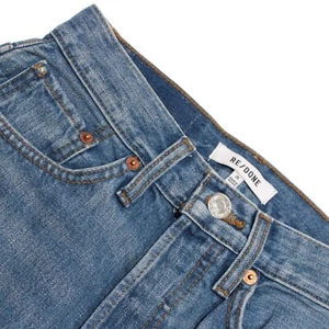 Re/Done Neu mit Etikett Denim Jeans Größe 25 US super hohe Röhre mit Reißverschlüssen atomic blue - Bild 1 von 16