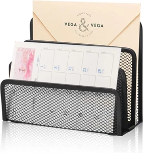 Desk Mail Organizer Small File Holders Letter Organizer Metal Mesh Document/Fili - Picture 1 of 12