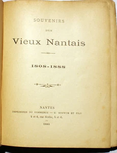 BRETAGNE / SOUVENIRS D'UN VIEUX NANTAIS / ED VIER / 1889 / VERSAND VON L. BRUNSCHWICG / SELTEN - Bild 1 von 4