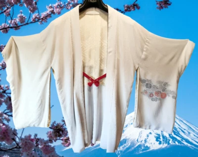 Japanese Men’s Haori  羽織 Large Linen  Authentic Embroidered Traditional Kimono - Image 1 of 4