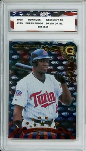 1998 Donruss Gold Press Proof #299 David Ortiz Rookie Card AGC 10 Gem Mint /500 - Picture 1 of 2