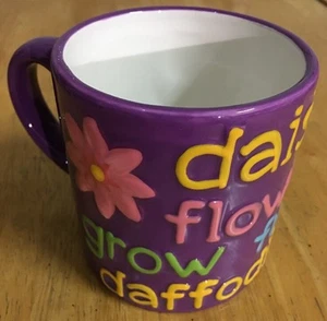 New Purple Flowers 14oz Ceramic Coffee Tea Cup Mug Dishwasher Microwave Safe - Picture 1 of 4