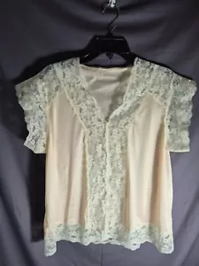 Vintage Victoria's Secret Top Damen Large Satin Spitze Gold Label Sexy Pastell - Bild 1 von 7