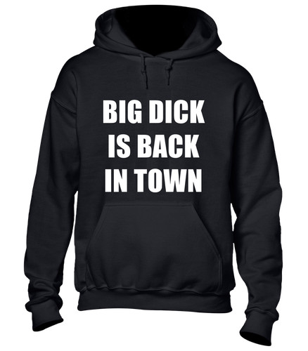 RHUDE FELPA CON CAPPUCCIO BIG DIC*K IS BACK IN TOWN DIVERTENTE SCHERZO RUDE DESIGN TOP NUOVA