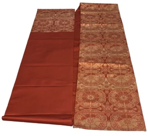 Japanese Vintage Kimono Fukuro Obi silk Red Gold Expensive Tradition 162.2x11in - Picture 1 of 22