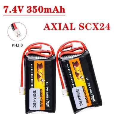 7.4V 350mAh 30C RC Car Battery For AXIAL SCX24 90081 C10 1/24 Models Accessories - Image 1 of 4