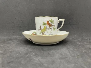 Herend Rothschild Bird Chocolate Cup and Saucer 707 - Picture 1 of 10
