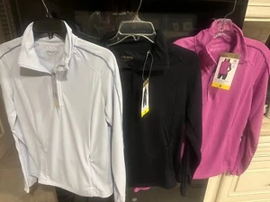 MONDETTA  Women's Lightweight Quarter Zip Pullover Active Top Size S  NWT - Picture 1 of 7