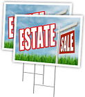 Estate Sale 2 Pack of 12&quot; X 16&quot; Yard Sign &amp; Stake | Advertise Your Business | St