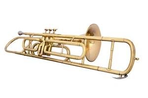 TROMBONE VALVE MADE OF PURE BRASS IN BRASS POLISH+MOUTHPICE+CASE +FREE SHIPPING - Picture 1 of 5