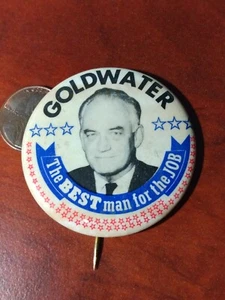 Goldwater BEST man for the JOB Miller 1964 Republican Political Button Pin Barry - Picture 1 of 3