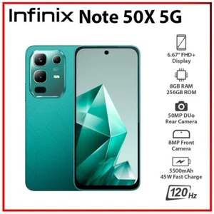 (New) Infinix Note 50X 5G GREEN 8GB+256GB Dual SIM Unlocked Android Mobile Phone - Picture 1 of 6