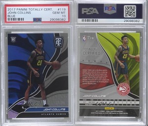 2017-18 Totally Certified Rookies Blue /99 John Collins PSA 10 GEM MT Rookie RC