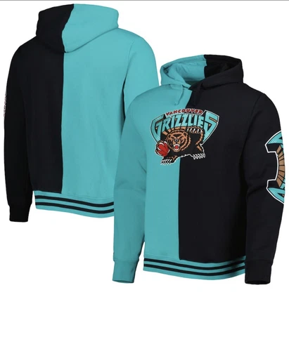 Mens XXL Mitchell & Ness Vancouver Grizzlies NBA Pullover Sweatshirt Black New Cover