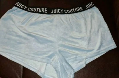 Juicy Couture Shorts- Juicy Shorts- Large- LARGE- Light Blue- Silver Rhinestone  - Image 1 of 4