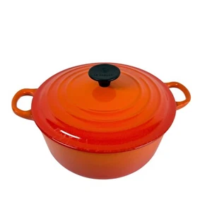 Le Creuset #20 Orange Flame Ombre Cast Iron Dutch Oven 2.5qt With Lid - Picture 1 of 8