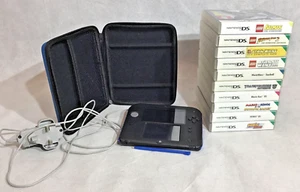 Nintendo 2DS Blau & Schwarz Bundle, 10 Spiele, Ladegerät, Tragetasche, 4GB SD-Karte - Bild 1 von 13