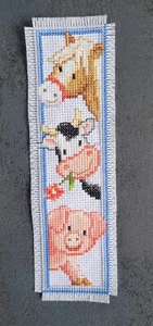 Lesezeichen - Tiere - ca. 19 x 6 cm , fertig gestickt - Bild 1 von 1