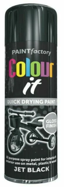 Rapide Paint Factory Colour It 250ml Spray Paint - Black Gloss (‎RP7138)