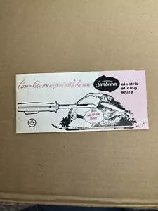 1967 Sunbeam Tranchiergabel & Messer elektrisch kabelgebunden Lebensmittel Schneiden manuell Ephemera - Bild 1 von 9