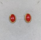Orecchini vintage in Oro giallo 18 Kt 750% e vero Corallo sardo -peso 3,04gr-
