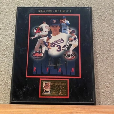Nolan Ryan "The King of K" Signed Photo Plaque Display w/ Auto COA - Image 1 of 4