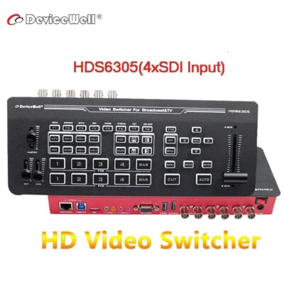 Devicewell HDS6305 4 SDI USB3.0 Chrom Recording Dual Stream HD Video Switcher  - Image 1 of 4