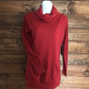 Women's Boutique Red Sofishie Turtleneck Small w/pocket Brand New - Picture 1 of 5